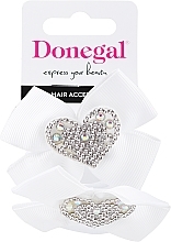 Fragrances, Perfumes, Cosmetics Hair Ties FA-5665, bow with heart 2 pcs. + white 4 pcs. - Donegal