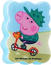 Kids Bath Sponge 'Peppa Pig', George on bicycle, blue - Suavipiel Peppa Pig Bath Sponge — photo N1