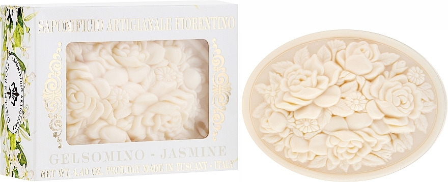Natural Soap "Jasmine" - Saponificio Artigianale Fiorentino Botticelli Jasmine Soap — photo N1