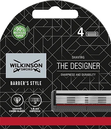 Refill Cartridges, 4 pcs. - Wilkinson Sword Barber's Style The Designer Refills — photo N1