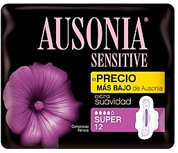 Fragrances, Perfumes, Cosmetics Pantiliners, 12 pcs - Ausonia Sensitive Super With Wings