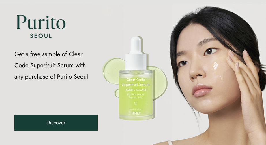 Buy any Purito Seoul products and get a free sample of Clear Code Superfruit Serum