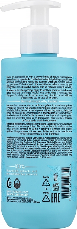 Conditioner for Dry & Damaged Hair - Alma K. Hair Care Nourish & Repair Conditioner — photo N2