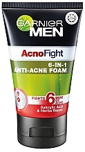 Fragrances, Perfumes, Cosmetics Face Wash Foam - Garnier Men Acno Fight Anti-Acne Foam 6 In 1