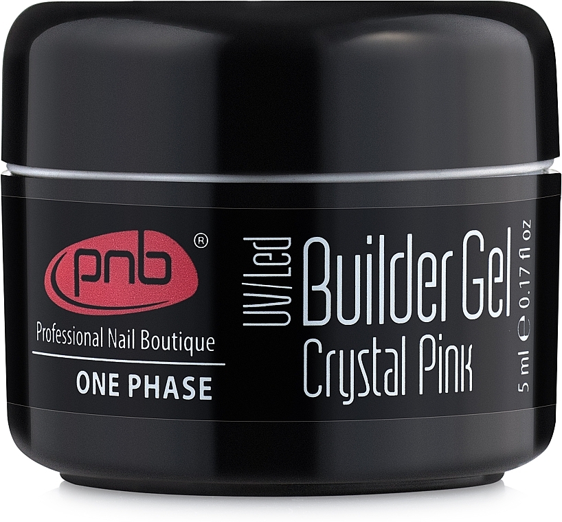 One Phase Builder Gel, crystal pink - PNB UV/LED One Phase Builder Gel Crystal Pink (mini size) — photo N1