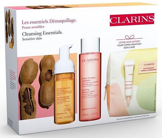 Set - Clarins Cleansing Bag (clean mousse/150ml + toning lot/200ml + emul/10ml) — photo N1