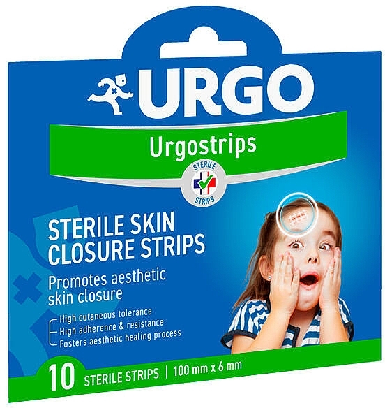 Sterile Skin Closure Strips, 10x0.6 cm - Urgo Urgostrips — photo N1