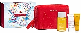 Fragrances, Perfumes, Cosmetics Set - Clarins Oil Tonic Spa At Home (b/oil/100ml + b/scr/30ml + b/balm/30ml + bag)