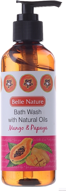 Shower Gel with Mango and Papaya Scent - Belle Nature Bath Wash Mango&Papaya — photo N1