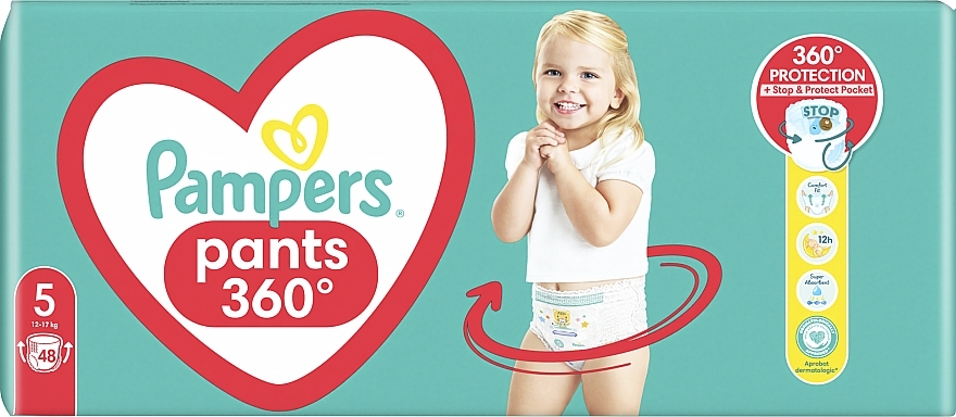 Diaper Pants, size 5 (junior), 12-17 kg, 48 pcs - Pampers Pants Junior — photo N9