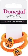 Hair Ties, FA-5633, orange with ladybug - Donegal — photo N1