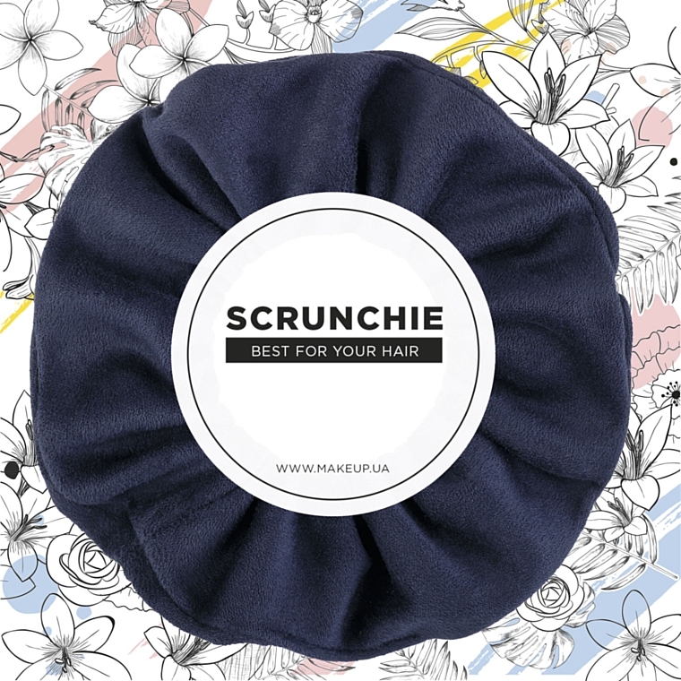 Suede Classic Scrunchie, dark blue - MAKEUP Hair Accessories — photo N1