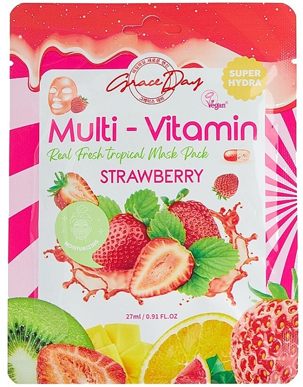 Strawberry Sheet Mask - Grace Day Multi-Vitamin Strawberry Mask Pack — photo N1