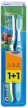 Fragrances, Perfumes, Cosmetics Medium Toothbrushes Set, green+blue - Oral-B 1 2 3 Natural Fresh 40 Medium