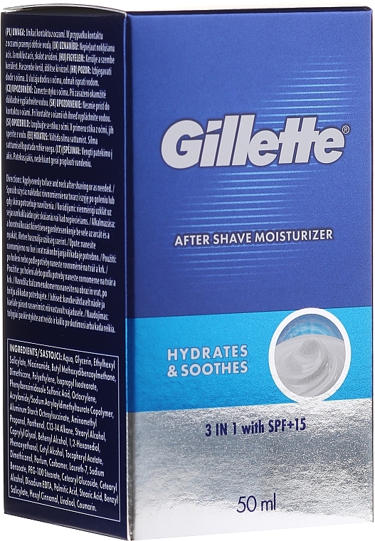 After Shave Balm 3in1 "Instant Hydration" SPF15 - Gillette Pro Instant Hydration After Shave Balm SPF15 for Men — photo N1