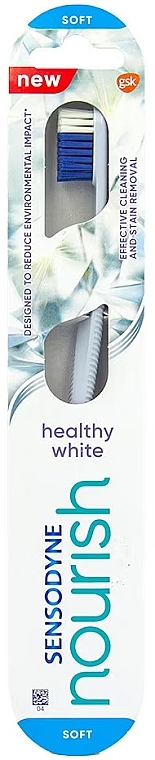 Soft Toothbrush, blue - Sensodyne Nourish Healthy White Soft Toothbrush — photo N1