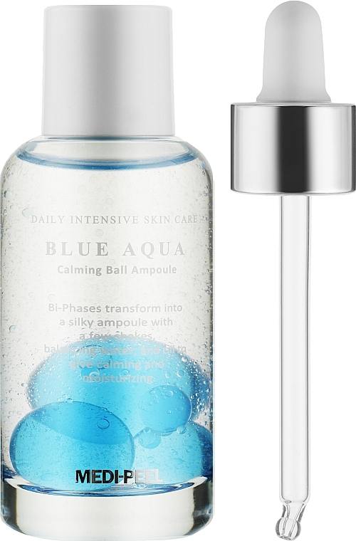 Moisturizing Face Serum - Medi Peel Blue Aqua Calming Ball Ampoule — photo N5