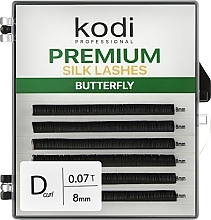 Fragrances, Perfumes, Cosmetics Butterfly Green D 0.07 False Eyelashes (6 rows: 8 mm) - Kodi Professional