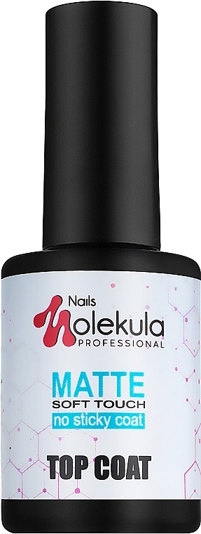 Matte No Wipe Top Coat with Velvet Effect - Nails Molekula Top Coat Matte Soft Touch — photo N2