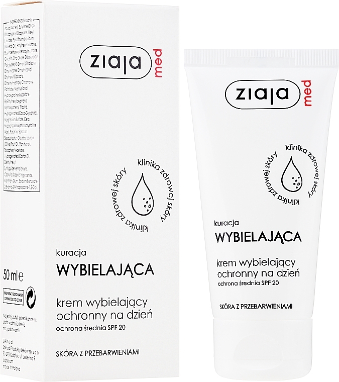 Whitening Face Cream - Ziaja Med Protective Whitening Day Crem  — photo N2