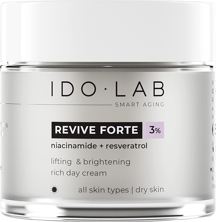 Face Lifting Day Cream - Idolab Revive Forte 3% Lifting And Brightening Rich Day Cream — photo N1