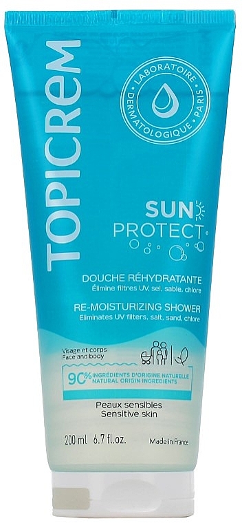 Hydrating Shower Gel - Topicrem Sun Protect Moisturizing Shower Gel — photo N1