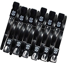 Fragrances, Perfumes, Cosmetics Hair Clip, black, L, 12pcs, RA 00070 - Ronney Professional Hair Clip