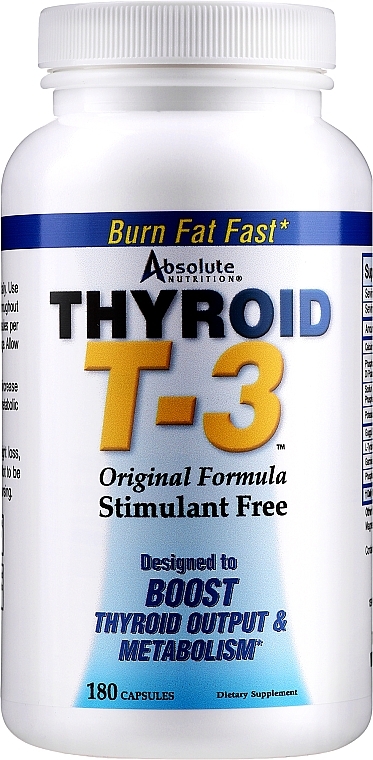 Dietary Supplement "Thyroid T-3" - Absolute Nutrition Thyroid T-3 Capsules — photo N3