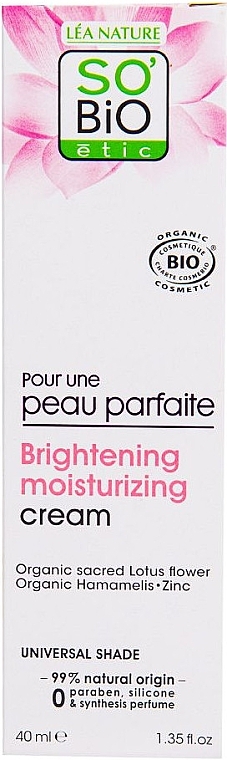 Moisturizing Face Cream - So'Bio Etic Brightening Moisturizing Cream — photo N5