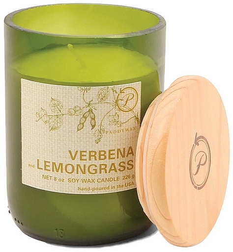 Scented Candle 'Verbena & Lemongrass' - Paddywax Eco Green Recycled Glass Candle Verbena + Lemongrass — photo N1
