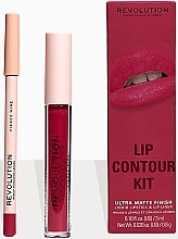 Makeup Revolution Lip Contour Kit Fierce Wine (lipstick/3ml + l/pencil/0.8g) - Lip Makeup Set — photo N2
