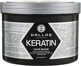 Hair Cream Mask with Keratin & Milk Protein Extract - Dalas Cosmetics Keratin Mask — photo N1
