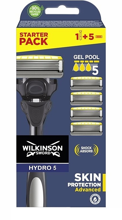 Men's Razor with 5 Replacement Cartridges - Wilkinson Sword Hydro 5 Skin Protection Advanced — photo N1