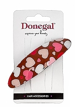 Fragrances, Perfumes, Cosmetics Heart Hair Clip, FA-5751, brown - Donegal