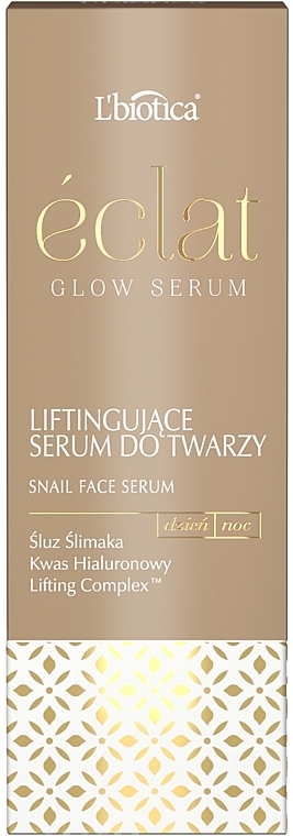 Lifting Face Serum with Nail Mucin, Hyaluronic Acid and Lifting Complex - L'biotica Eclat Glow Serum Lifting Face Serum — photo N4