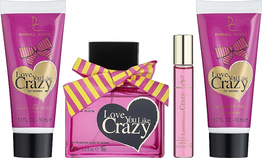 Dorall Collection Love You Like Crazy - Set (edp/100ml + edp/10ml + lot/50ml + sh/gel/50ml)  — photo N2