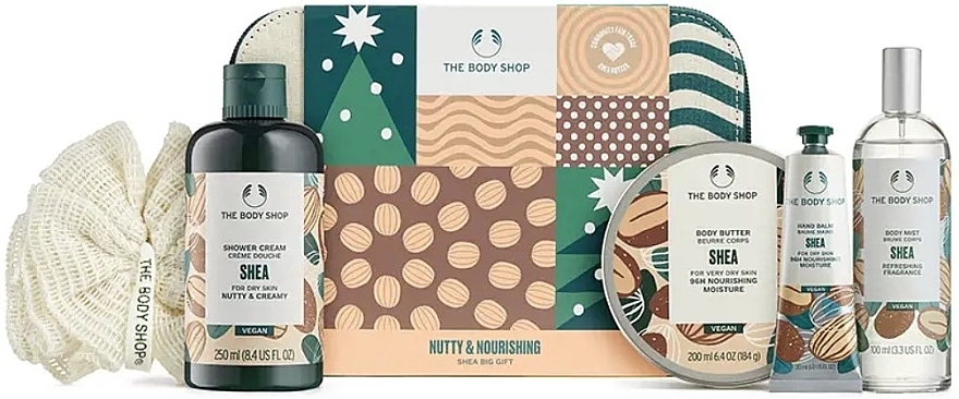 Set, 6 products - The Body Shop Nutty & Nourishing Shea Big Gift — photo N1