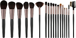 Makeup Brush Set, 18 pcs - Tools For Beauty MiMo Makeup Brush Black Set — photo N1