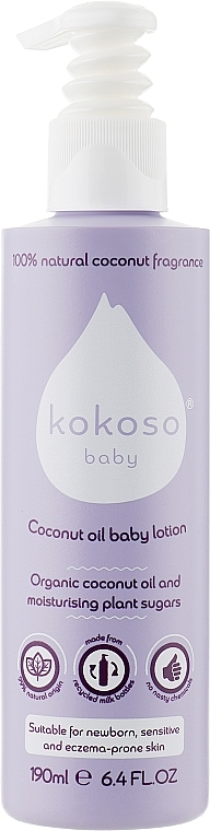Moisturizing Baby Lotion with Delicate Scent - Kokoso Baby Skincare Natural Coconut Fragrance — photo N1
