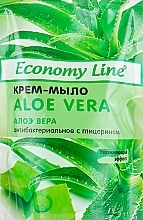 Fragrances, Perfumes, Cosmetics Liquid Antibacterial Cream Soap "Aloe Vera" - Economy Line Aloe Vera Cream Soap
