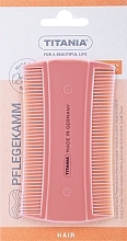 Fragrances, Perfumes, Cosmetics Double-Sided Comb 10 cm, light pink - Titania Universal Comb