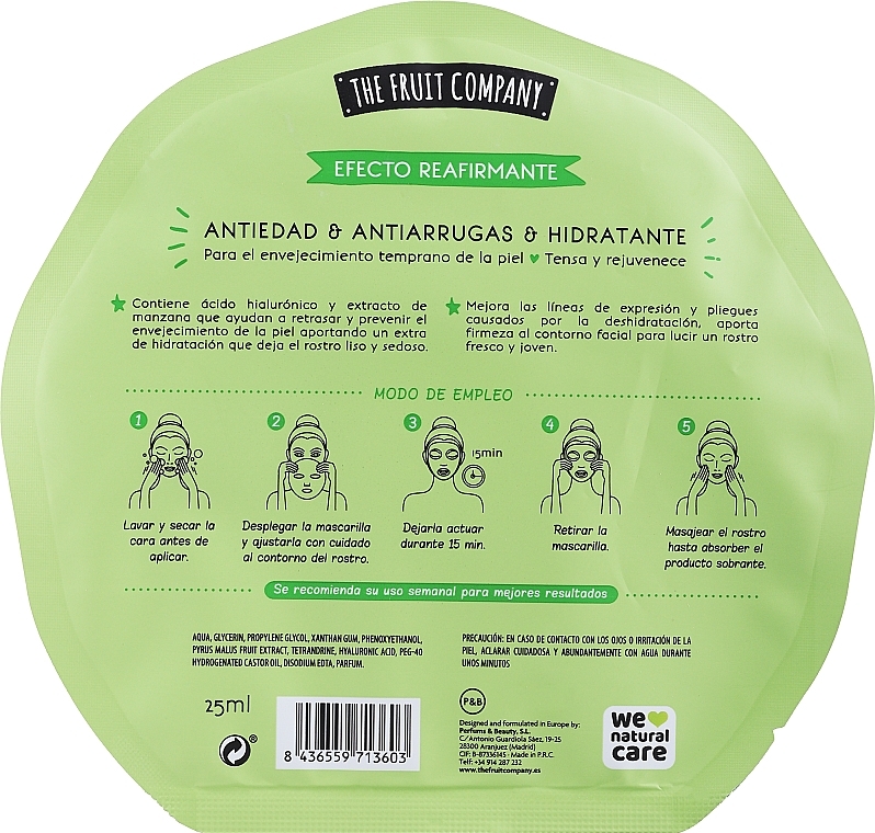 Face Mask - The Fruit Company Apple Mask With Natural Extracts Anti Aging Effect — photo N2