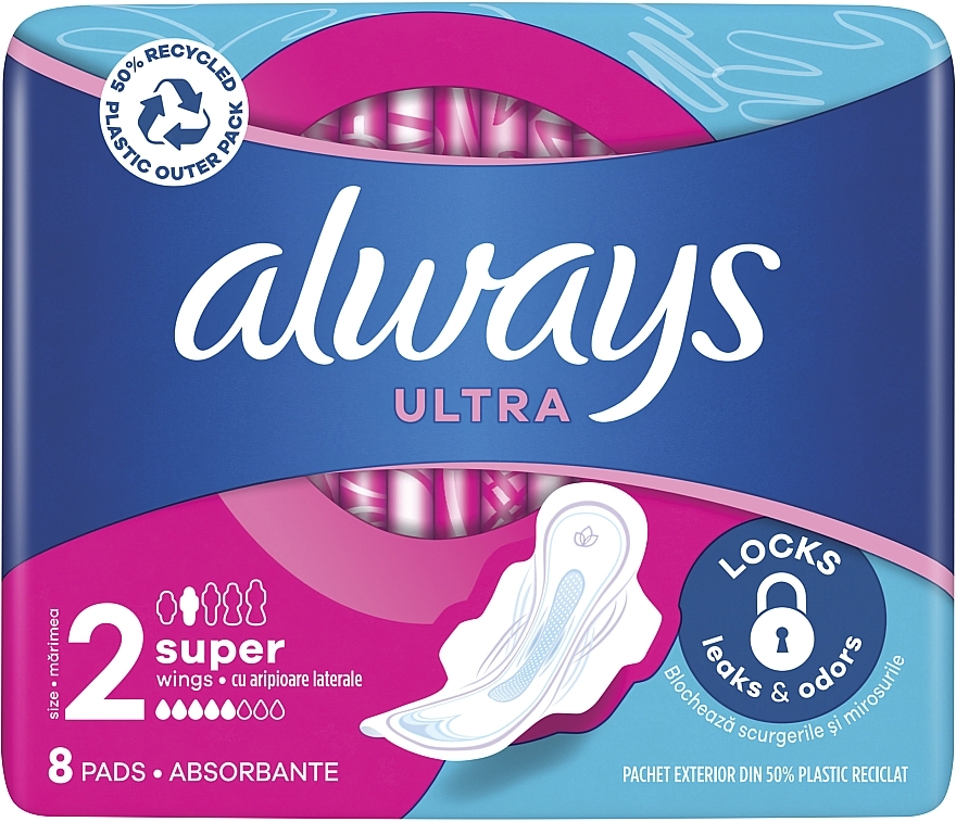 Sanitary Pads, 8pcs - Always Ultra Super Plus — photo N1