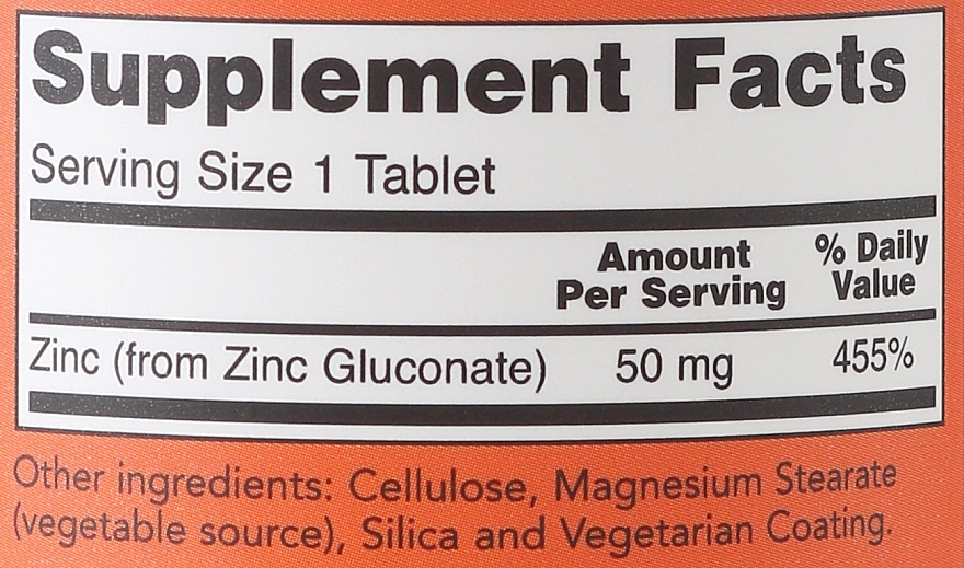 Zink Minerals, 50mg, tablets - Now Foods Zink — photo N3