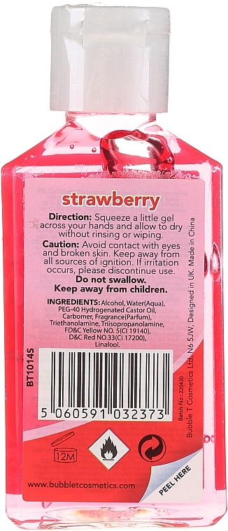 Antibacterial Hand Gel "Strawberry" - Bubble T Cleansing Hand Gel Strawberry — photo N2