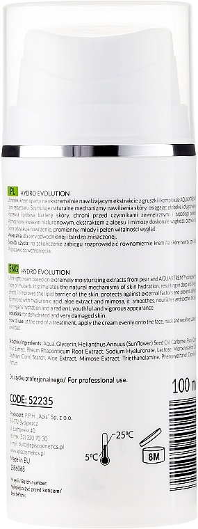 Extremely Moisturizing Ultra-Light Cream with Pear and Rhubarb - APIS Professional Hydro Evolution Extremely Moisturizing Ultra-Light Cream — photo N8