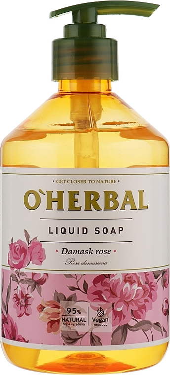 Liquid Soap with Damask Rose Extract - O’Herbal Damask Rose Liquid Soap — photo N1