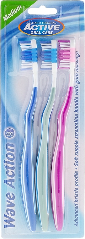 Toothbrushes Set, Variant 1 - Beauty Formulas Active Oral Care Active Wave Action  — photo N1