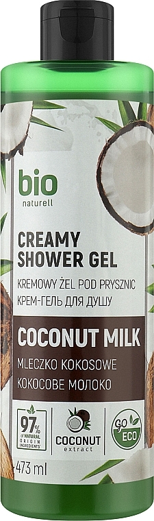 Coconut Milk Shower Gel - Bio Naturel Creamy Shower Gel — photo N1