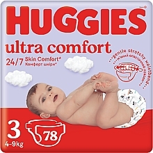 Ultra Comfort 3 Diapers, 4-9 kg, Mega, 78 pcs. - Huggies — photo N1